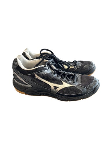 Used Mizuno VB SHOES ADULT VB Shoes Adult Black And Silver Senior 8.5 11862-S000089976