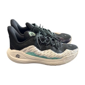 Used Under Armour 3026619-101 Basketball Shoes Y Black And Carolina Blue Junior 06 11862-S000091194