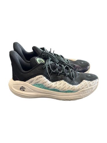 Used Under Armour 3026619-101 Basketball Shoes Y Black And Carolina Blue Junior 06 11862-S000091194