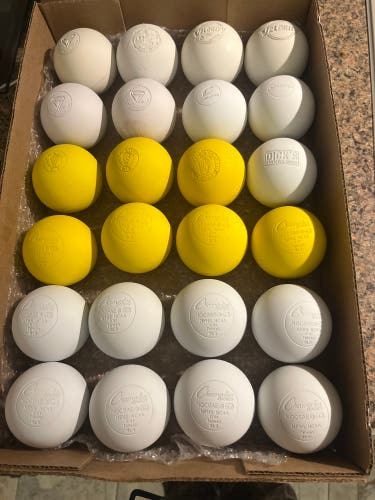 Lot of 24 Assorted lightly used and new Lacrosse Balls