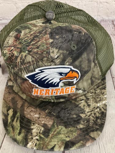 Mossy Oak Heritage Highschool Structured Embroidered Hat Camouflage Flat Brim