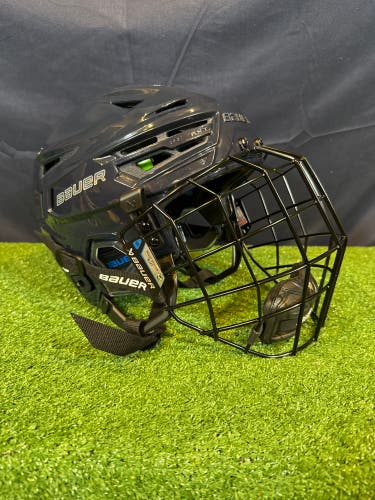 Small Navy Blue Bauer Re-Akt 155 Helmet w/ Small Black Bauer II Cage (New w/o Box)