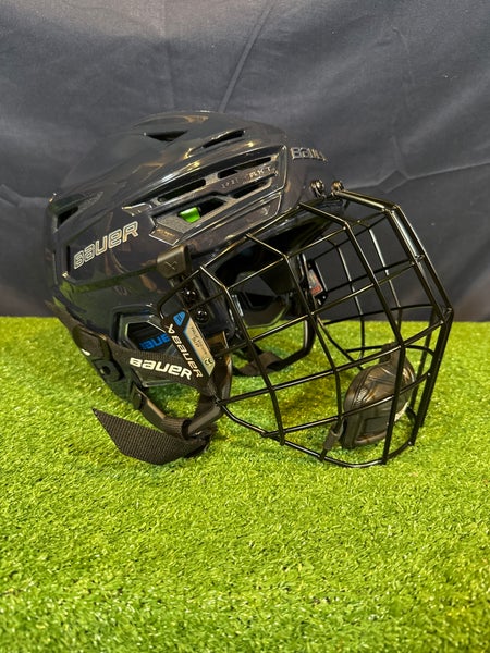 Small Navy Blue Bauer Re-Akt 155 Helmet w/ Small Black Bauer II Cage (New w/o Box)
