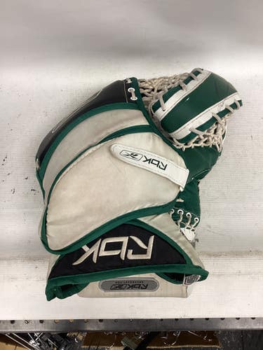 Used Reebok SR 6K Senior Goalie Catcher White And Green 11851-S000039025