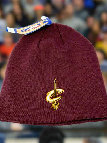 Cleveland Cavaliers NBA Knitted Acrylic Cuffless NOS Wine Skull Hat (New)
