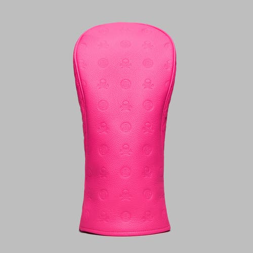 G/FORE LIMITED RELEASE EMBOSSED SKULL AND TEES DRIVER HEADCOVER KNOCKOUT PINK