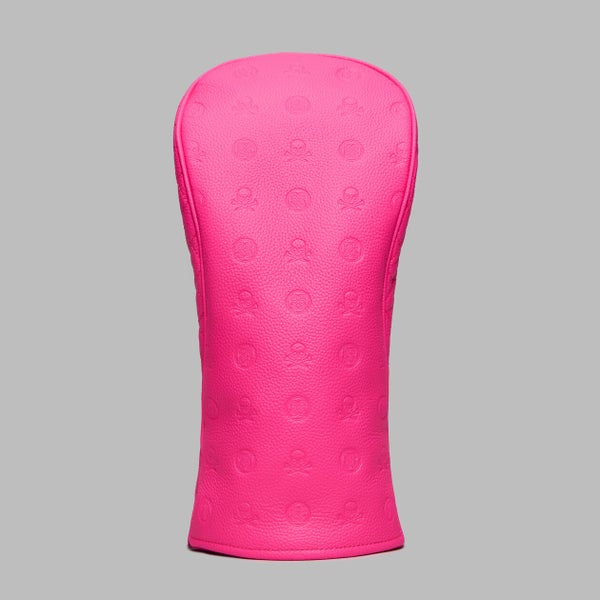 G/FORE LIMITED RELEASE EMBOSSED SKULL AND TEES DRIVER HEADCOVER KNOCKOUT PINK