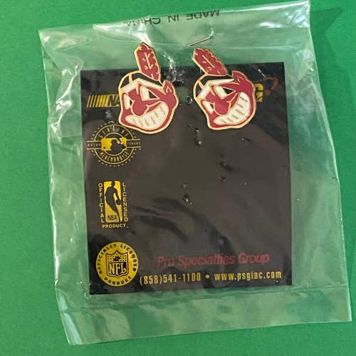 Cleveland Indians Vintage 1999 MLB "Chief Wahoo" Stud Earrings (New)