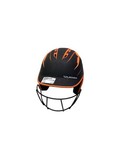 Used BoomBah 7 - 7 3/4 BLK/ORANGE Batting Helmet w/Mask Black M/L 11347-S000257689