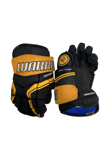 Used Warrior COVERT QRE 3 Junior Gloves Black And Yellow 12" 11613-S000170023
