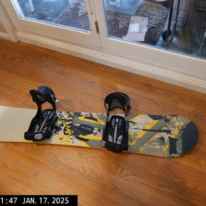 Atlantis Men's Snowboard With Matrix Bindings Medium Flex Directional Twin (Used)