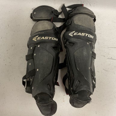 Used Easton QWIKFIT Youth Catchers Leg Guards Black  11855-S000193009