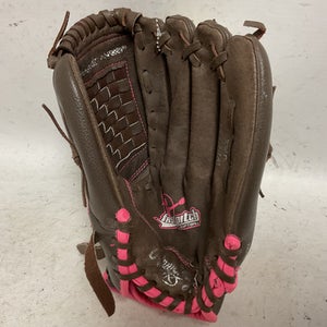 Used Rawlings WFP120 RH Throw Fastpitch Gloves Brown 12" 11855-S000193006