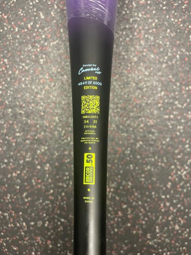 2025 Combat MFG Spec A1 Alloy BBCOR Certified Bat (-3) 34” 31 ounce. Work to Shine 4849/5000
