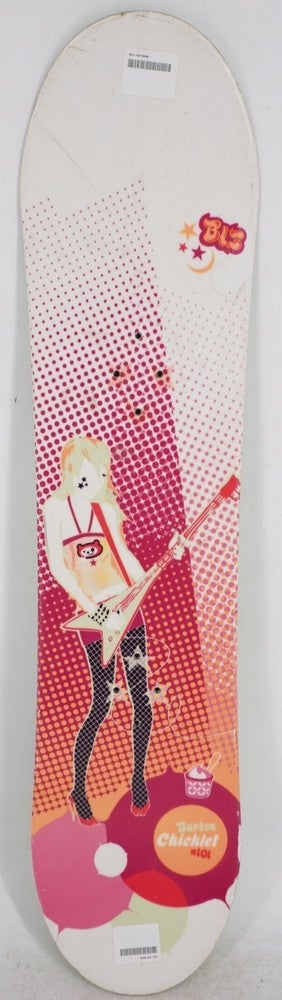 burton chicklet youth snowboard package Snowboard, 120cm  Pando Refitters With a convex base that lifts the edges off the snow and a super soft flex Used Burton Chicklet 100 Cm