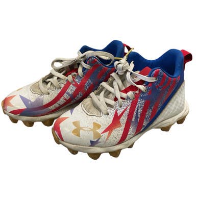 Used Under Armour Jr FB Cleats White/Red/Navy Junior 01 11859-S000026395