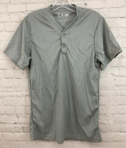 Alleson Athletic 80185 Adult's 100% Polyester Baseball Jersey Light Grey Small