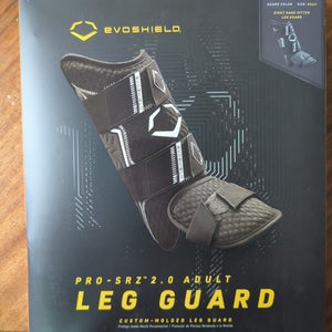 Black Senior EvoShield Leg guard Shin Guards (New) Right hand hitter.