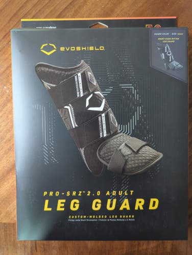 Black Senior EvoShield Leg guard Shin Guards (New) Right hand hitter.