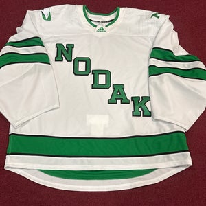 University of North Dakota White Goalie Cut Adult Unisex Adidas Jersey (New) Item#NODW
