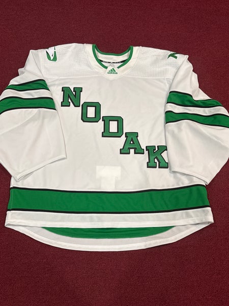 University of North Dakota White Goalie Cut Adult Unisex Adidas Jersey (New) Item#NODW