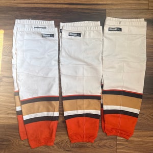 Pro Stock New Reebok XL Anaheim Ducks White/Away Hockey Socks