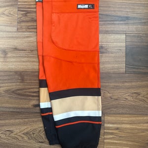 Pro Stock New Reebok XL Anaheim Ducks Orange/Home Hockey Socks