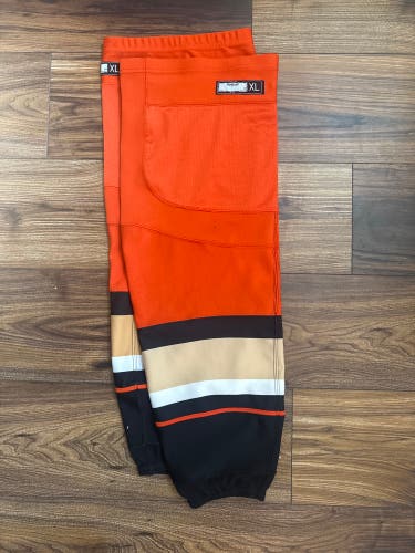 Pro Stock New Reebok XL Anaheim Ducks Orange/Home Hockey Socks