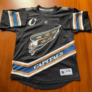 Ovechkin Washington Capitals Youth Alternate 50th Anniversary Premier Player Jersey - Black L/XL