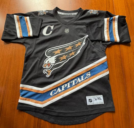 Ovechkin Washington Capitals Youth Alternate 50th Anniversary Premier Player Jersey - Black L/XL