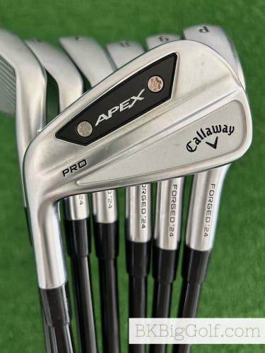 LH Callaway Apex Pro 24 Forged Iron Set 4-P / MMT 105 TX Extra Stiff Graphite