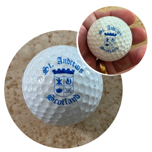 ST. ANDREWS GOLF LINKS - BLUE DOUBLE-SIDED LOGO’D GOLF BALL - NWOT!