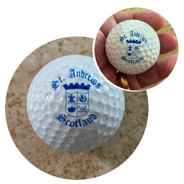 ST. ANDREWS GOLF LINKS - BLUE DOUBLE-SIDED LOGO’D GOLF BALL - NWOT!