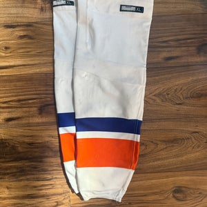 Pro Stock New Reebok XL New York Islanders White/Away Hockey Socks