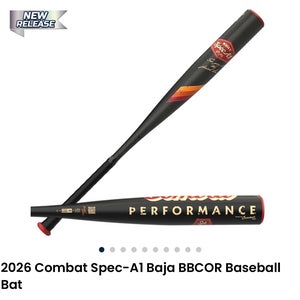 2026 Combat MFG Spec A1 Alloy BBCOR Certified Bat (-3) 30 oz 33" (New)