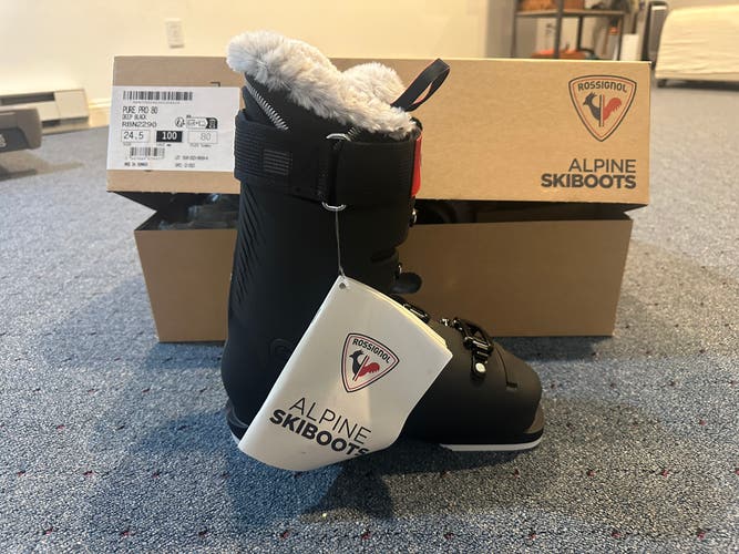 Mondo 24 & 24.5 Women's Rossignol Pure 80 All Mountain Ski Boots Soft Flex (New)