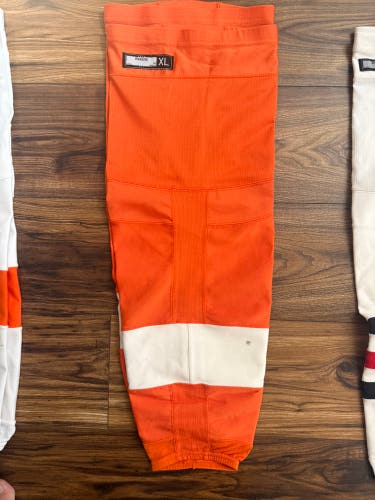 Pro Stock New Reebok XL Philadelphia Flyers Orange / Home Hockey Socks