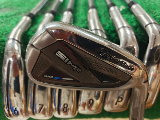 Taylormade Sim2 Max Golf Iron Set 5-PW,AW Iron Set Stiff Flex KBS MAX MT 85 Mint