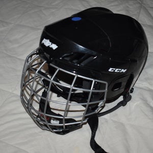 CCM 50 Hockey Helmet w/FM50 Cage (12/2026), Black, Small