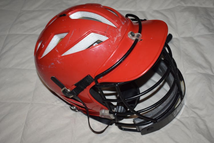 2PLH Vintage Lacrosse Helmet,Red, Junior