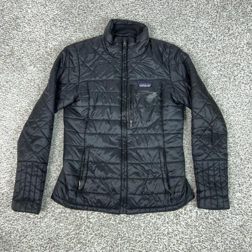 Patagonia Jacket Womens Small Black Quilted Insulated Puffer Full Zip Radalie