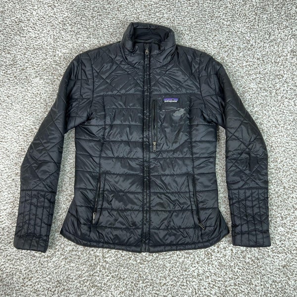 Patagonia Jacket Womens Small Black Quilted Insulated Puffer Full Zip Radalie