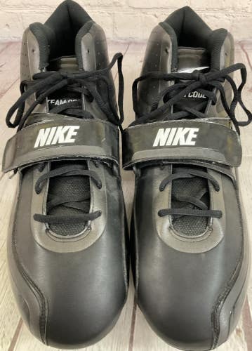 Nike Team Code Mens Size 16 Football Cleats Lace Up Strap Padded Heel Foam Black