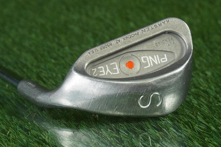 PING EYE 2 SAND WEDGE "S" KARSTEN ZZ LITE STIFF FLEX STEEL ORANGE DOT RH ~ LOOK!