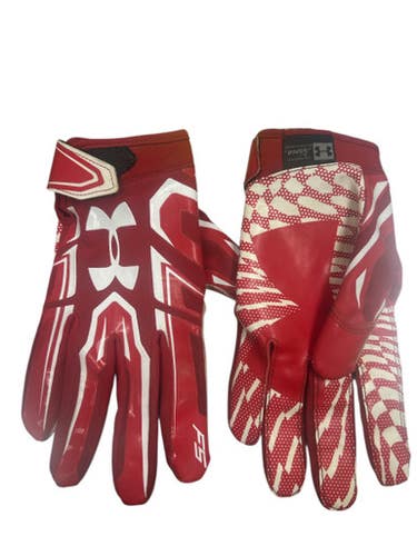 Used Under Armour GLOVES FB Gloves Red And White LG 11862-S000091371
