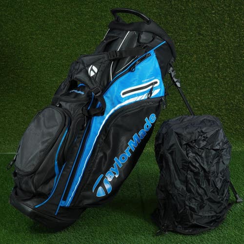 TAYLORMADE SUPREME HYBRID 2015 STAND BAG 14 WAY GOLF BAG, BLACK / BLUE ~ WOW!!