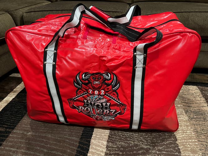 Red & White Hockey Bag with Logo