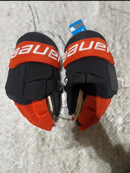 Rare! 14” Anaheim Ducks Pro stock Bauer Mach Hockey Gloves