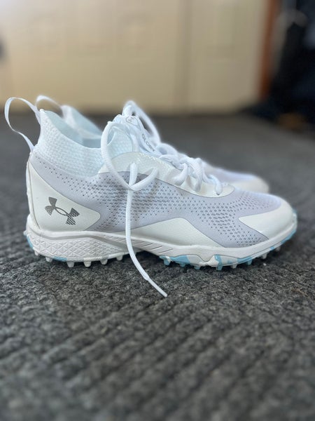 White Women's Size M 8.0 (W 9.0) Adult Under Armour Glory Mid Top Molded Cleats (New)