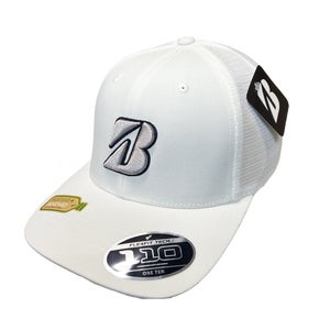 NEW 2024 Bridgestone Golf Eco Mesh White Adjustable Snapback Golf Hat/Cap